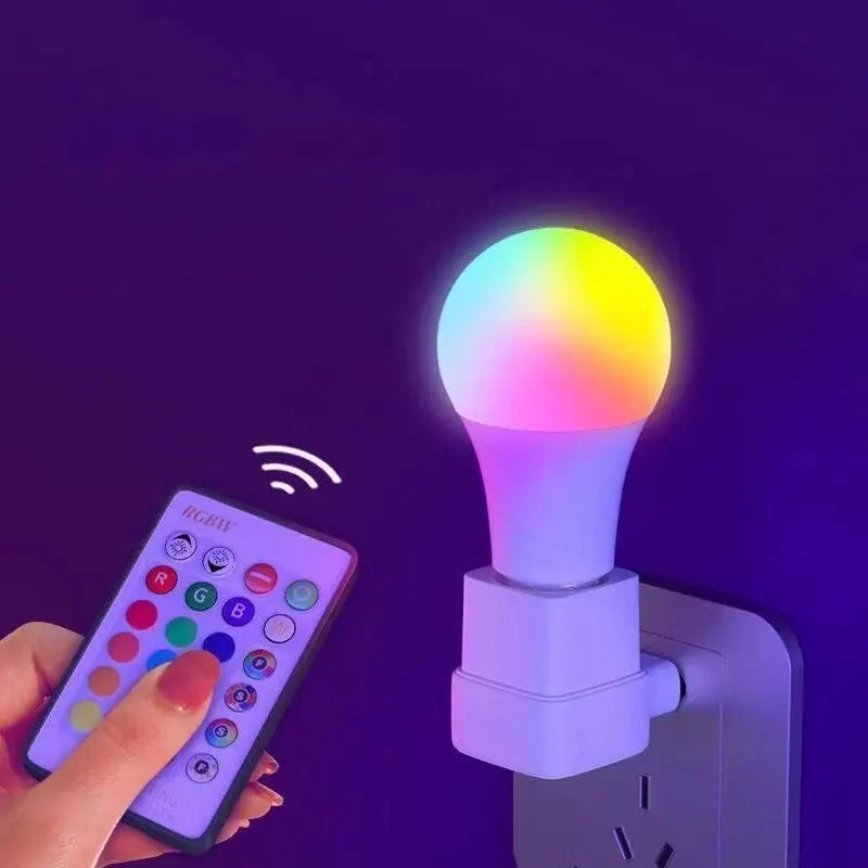 16-Color RGB LED Light Bulb with Remote – Dimmable E27 Smart Multicolor Mood Lamp (220V)