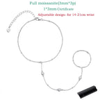 3MM Moissanite Bracelet – Adjustable 925 Silver, 18K Plated