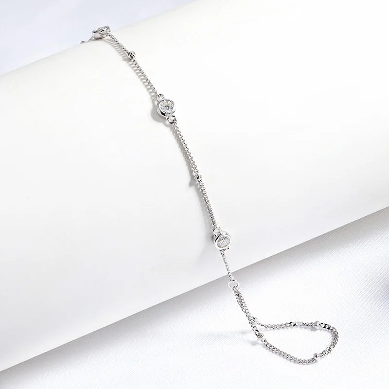 3MM Moissanite Bracelet – Adjustable 925 Silver, 18K Plated