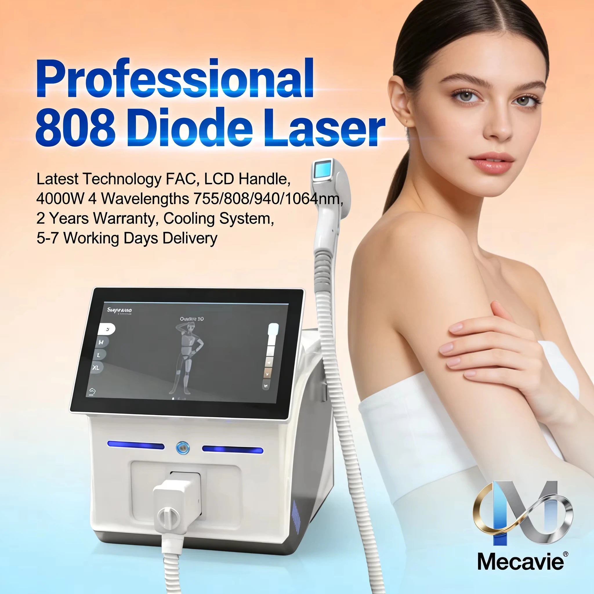 4-Wavelength Professional Diode Laser Hair Removal Machine – 755/808/940/1064nm Portable Alexandrite Epilation Device
