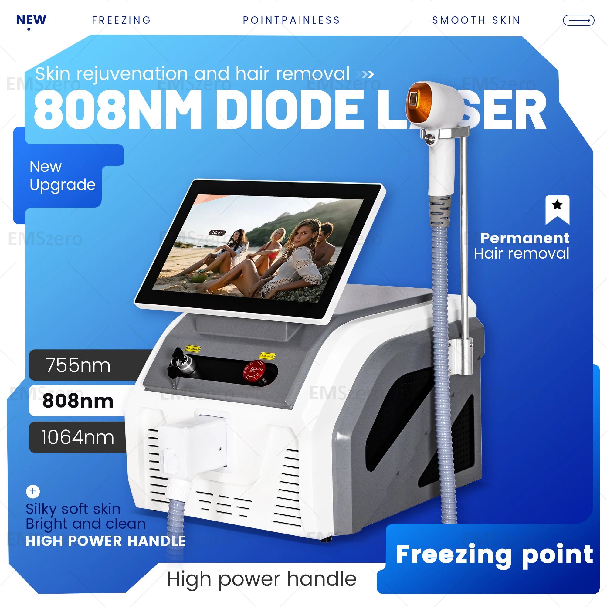 4000W Triple Wavelength Diode Laser – Professional Permanent Hair Removal System