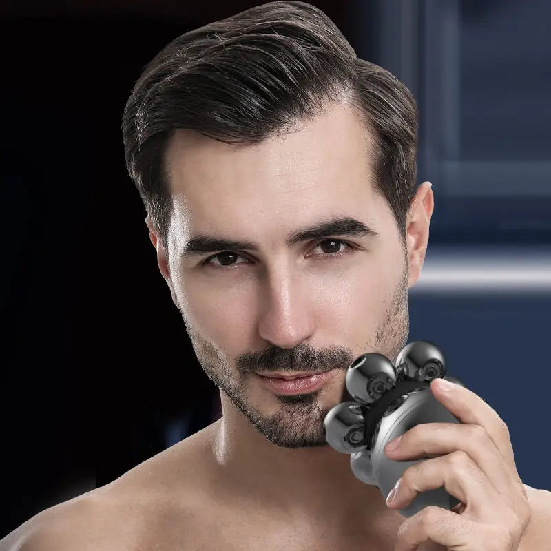 7D Floating Head Electric Shaver – 5-in-1 Professional Grooming Kit for Bald Men