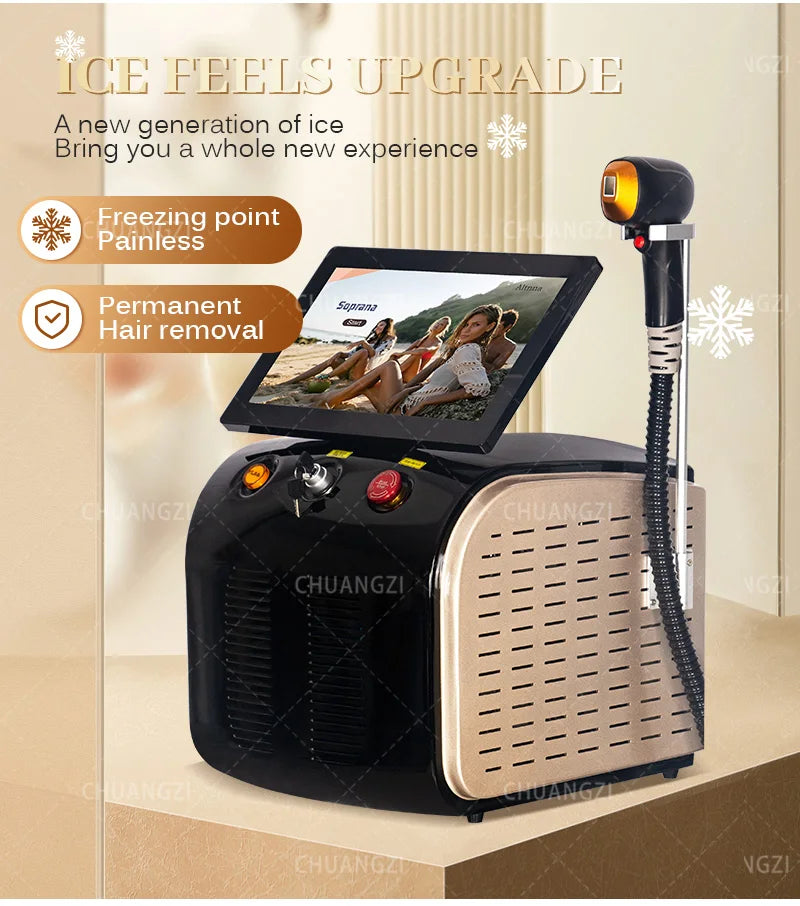 808nm Diode Laser Hair Removal System – Professional 3500W Ice-Cold Permanent Epilator