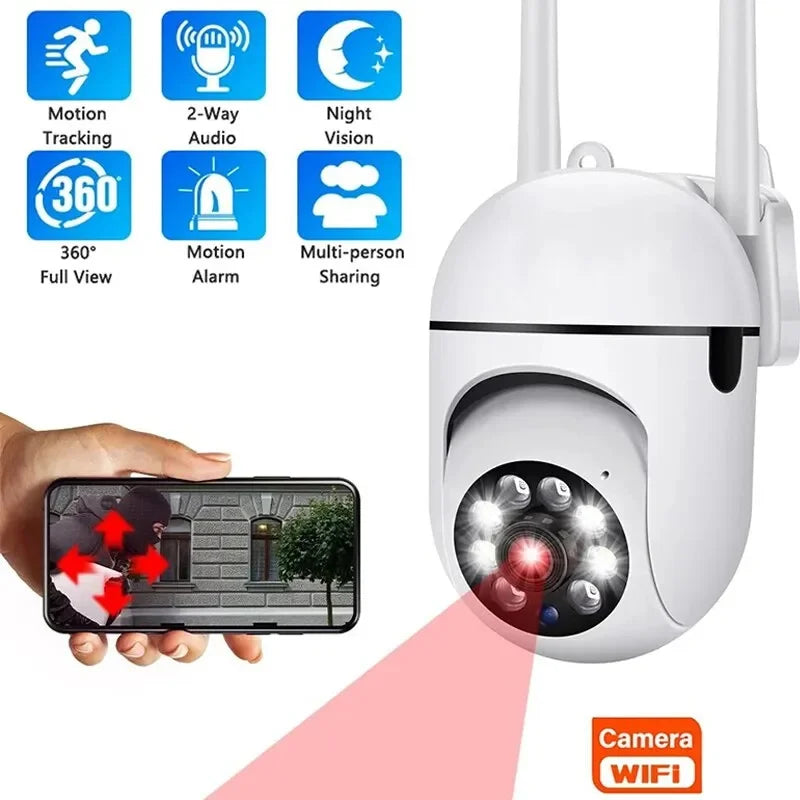 A7 Wireless 1080P Smart Security Camera – 360° View, Night Vision, Two-Way Audio, Remote Monitoring