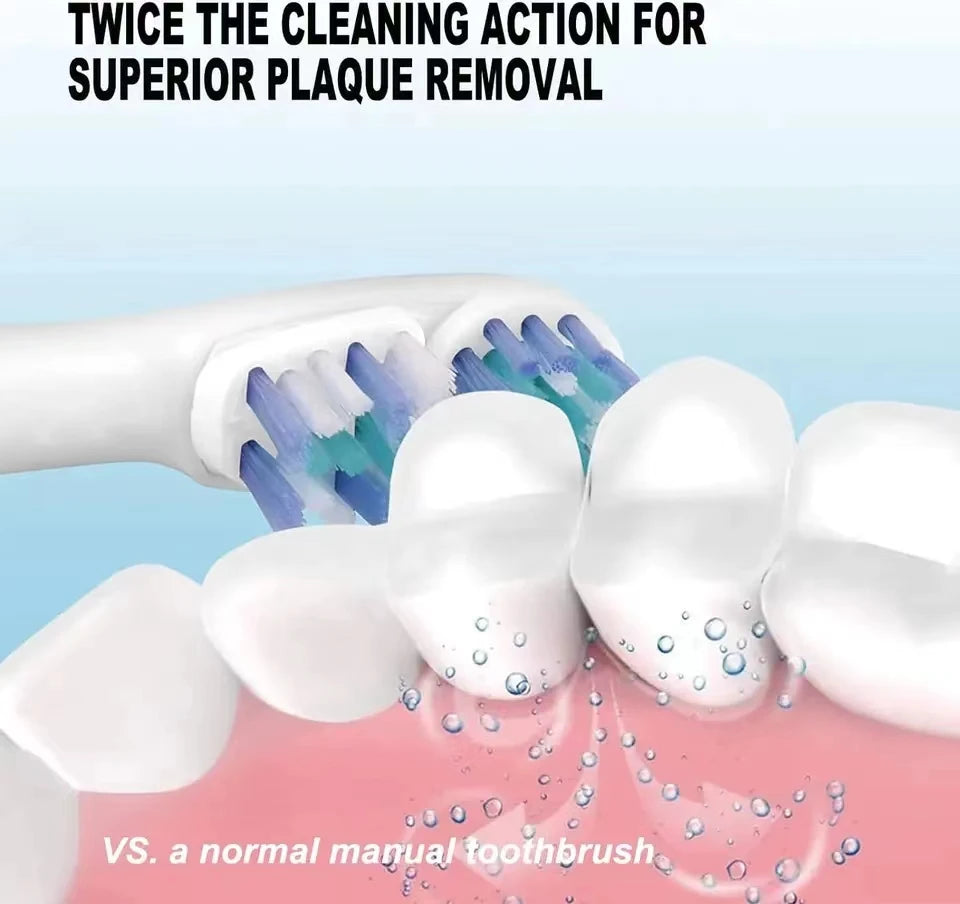 Dual Clean Replacement Brush Heads for Oral-B Electric Toothbrush – Compatible with 100–7000 Series (4–24 Pack)