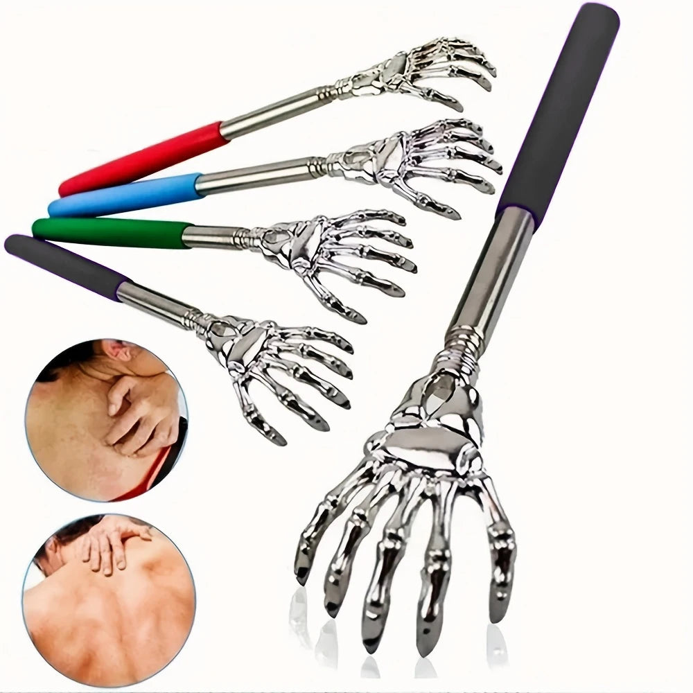Extendable Stainless Steel Back Scratcher – Portable Telescopic Back Massager for Humans & Pets
