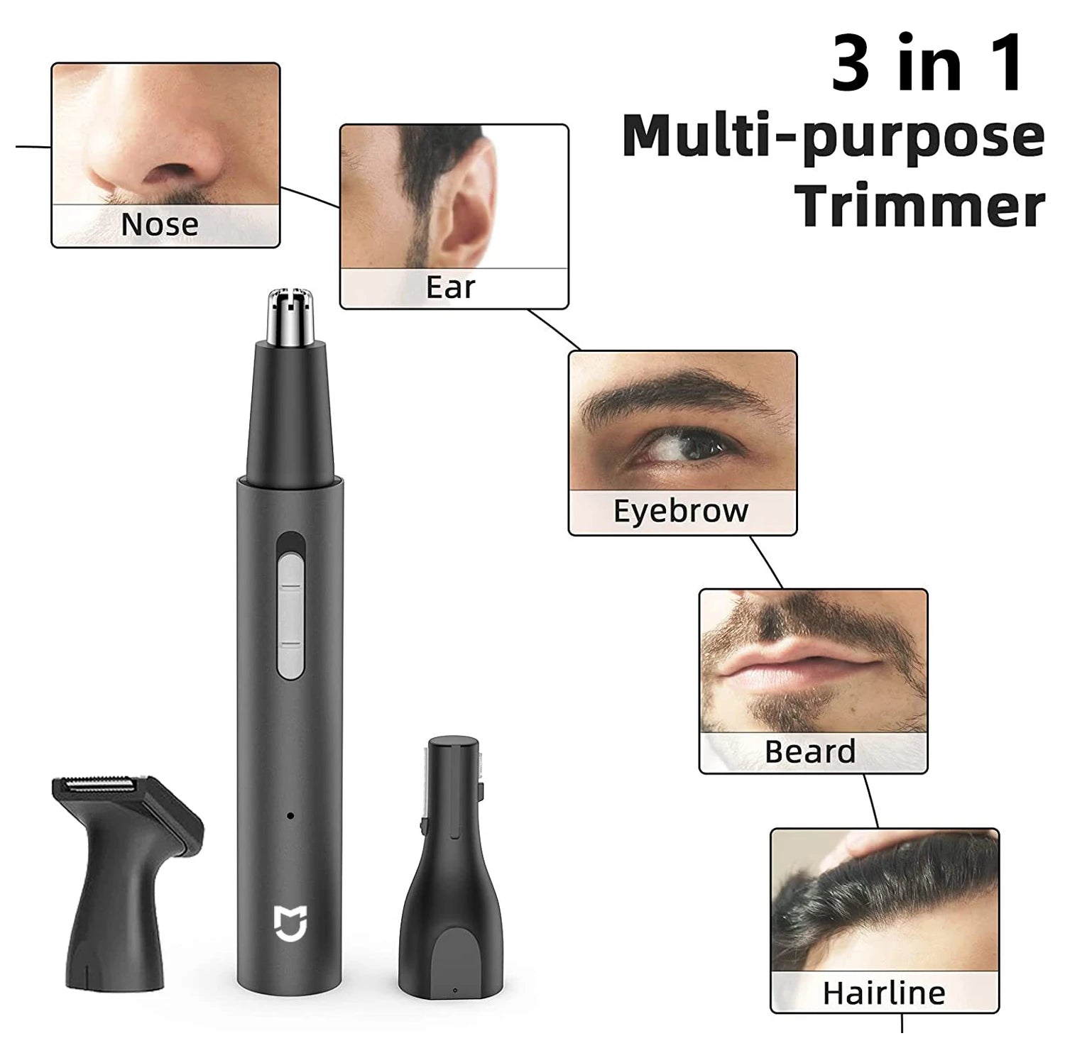 Mijia 3-in-1 Electric Nose & Ear Hair Trimmer – Precision Grooming & Rechargeable Power
