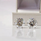 Minimalist CZ Stud Earrings – 6-Claw Silver Design