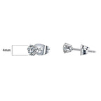 Minimalist CZ Stud Earrings – 6-Claw Silver Design