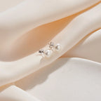 Minimalist Freshwater Pearl Stud Earrings – 925 Sterling Silver Natural Pearl Earrings for Women