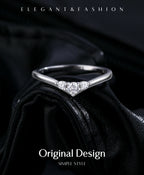 Moissanite Eternity Ring 925 Sterling Silver | Sparkling Thin Wedding Band for Women | Fine Jewelry Gift