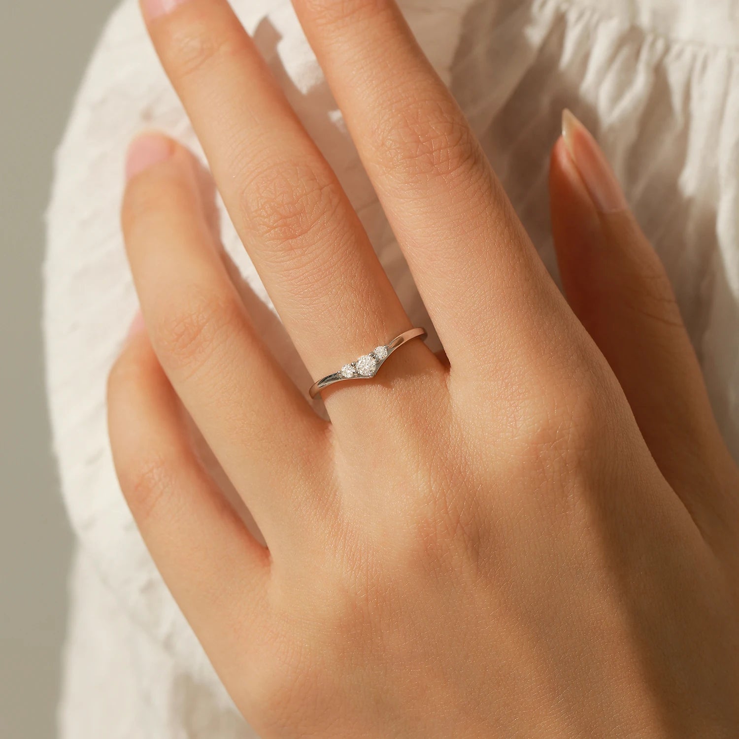 Moissanite Eternity Ring 925 Sterling Silver | Sparkling Thin Wedding Band for Women | Fine Jewelry Gift