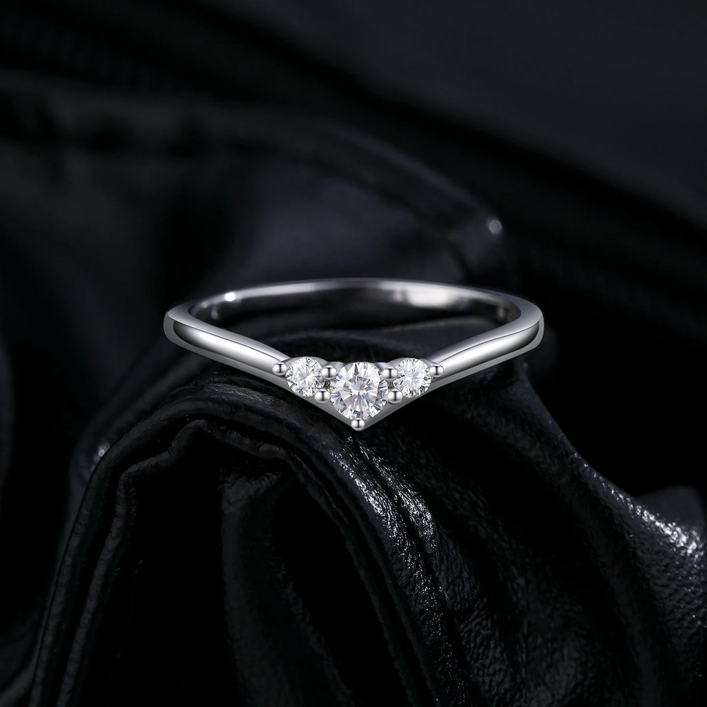 Moissanite Eternity Ring 925 Sterling Silver | Sparkling Thin Wedding Band for Women | Fine Jewelry Gift