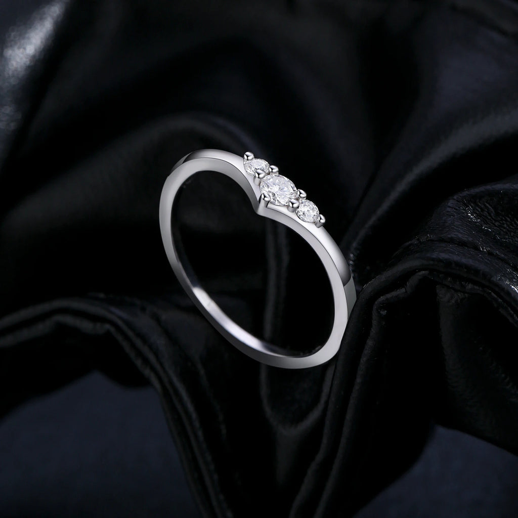 Moissanite Eternity Ring 925 Sterling Silver | Sparkling Thin Wedding Band for Women | Fine Jewelry Gift