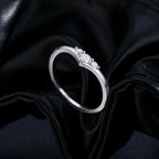 Moissanite Eternity Ring 925 Sterling Silver | Sparkling Thin Wedding Band for Women | Fine Jewelry Gift