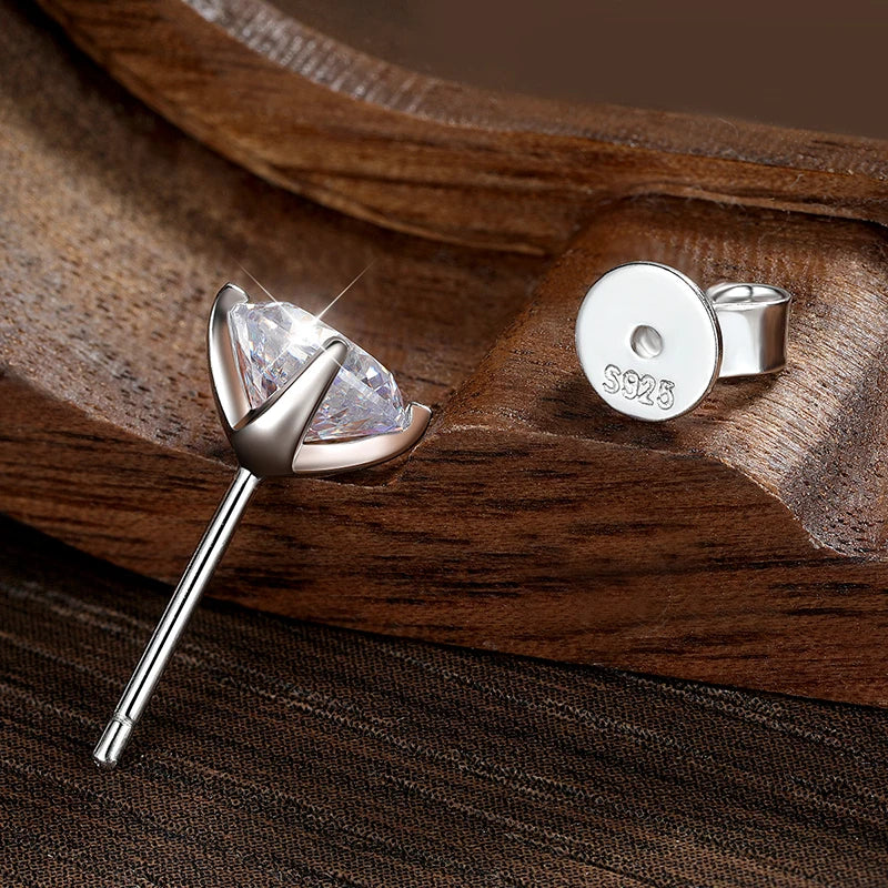 Moissanite Stud Earrings 0.2–2CT – D VVS1, GRA Certified, S925 Silver
