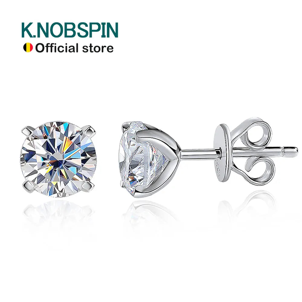 Moissanite Stud Earrings 0.2–2CT – D VVS1, GRA Certified, S925 Silver
