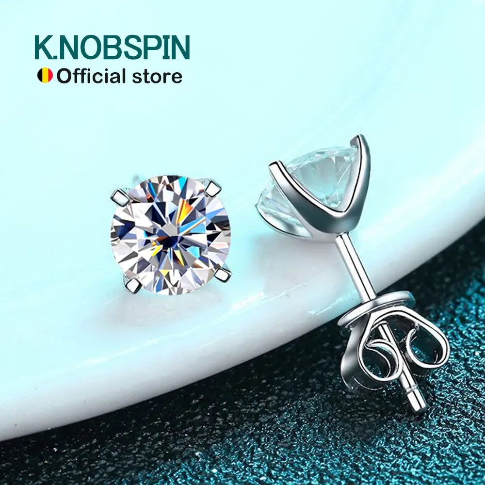 Moissanite Stud Earrings 0.2–2CT – D VVS1, GRA Certified, S925 Silver