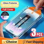 Premium Oleophobic Tempered Glass Screen Protector for iPhone 11, 12, 13, 14, 15, 16, 17 Pro Max, Plus, Mini, XS, XR – Dust-Free Easy Install, Anti-Fingerprint, HD Clear, Scratch Resistant
