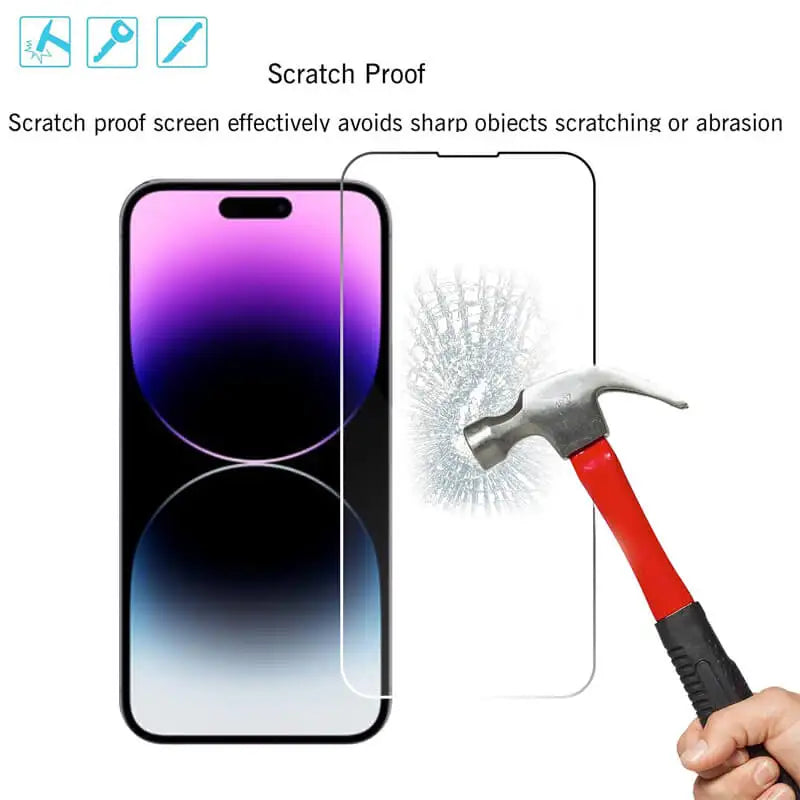 Premium Tempered Glass Screen Protector for iPhone 11–17 Pro Max – HD Clear, Anti-Scratch, Bubble-Free Install