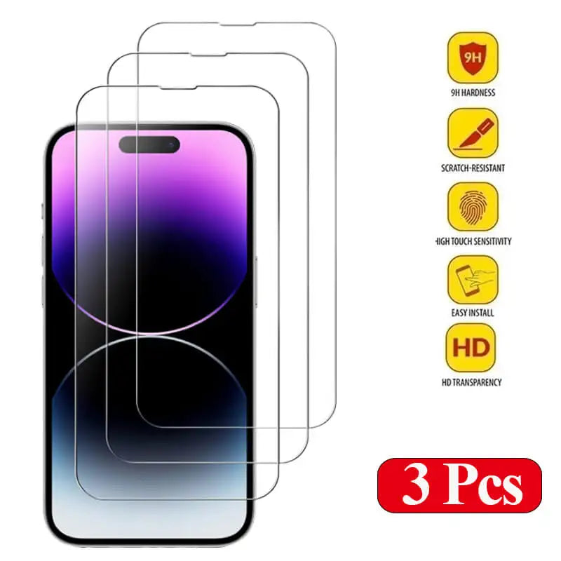 Premium Tempered Glass Screen Protector for iPhone 11–17 Pro Max – HD Clear, Anti-Scratch, Bubble-Free Install