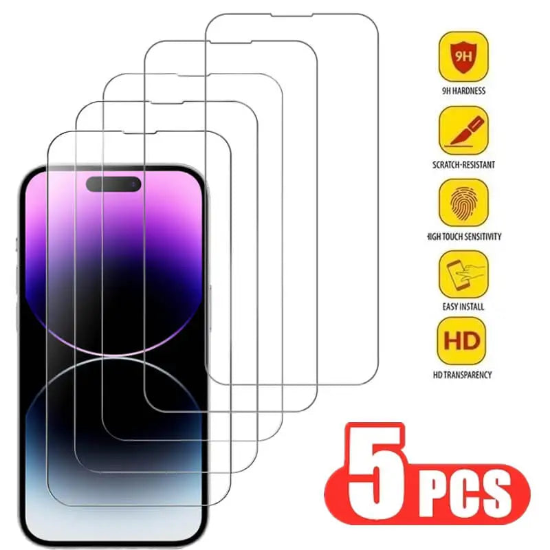 Premium Tempered Glass Screen Protector for iPhone 11–17 Pro Max – HD Clear, Anti-Scratch, Bubble-Free Install