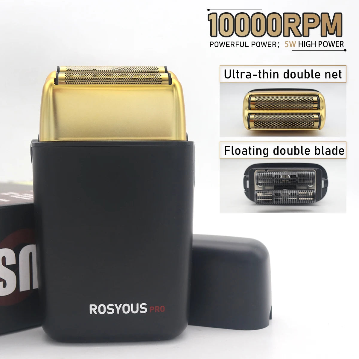 ROSYOUS RS-620 Professional Double Foil Shaver – 10,000 RPM High-Speed Finishing Tool