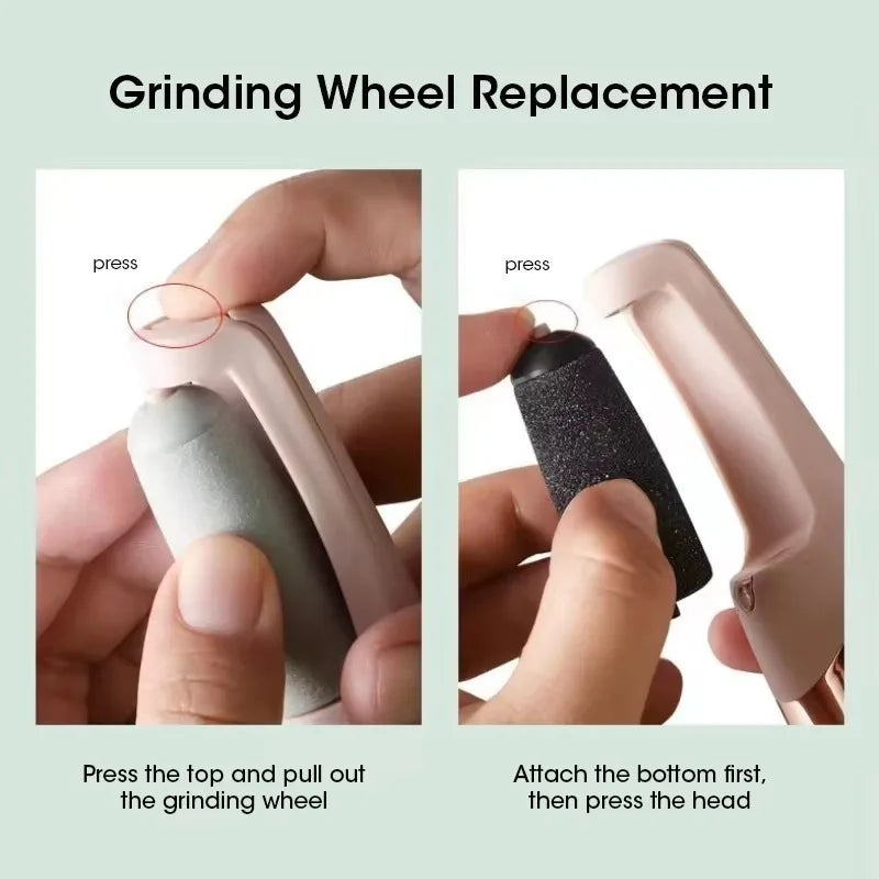 Rechargeable Electric Foot Callus Remover – USB Pedicure Grinder with Dual Roller Heads for Smooth Heels