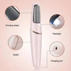 Rechargeable Electric Foot Callus Remover – USB Pedicure Grinder with Dual Roller Heads for Smooth Heels