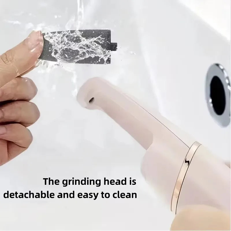 Rechargeable Electric Foot Callus Remover – USB Pedicure Grinder with Dual Roller Heads for Smooth Heels