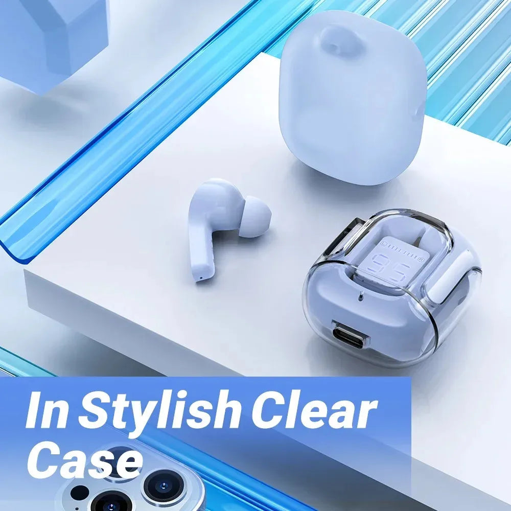 T2 Transparent Wireless Earbuds with LED Display