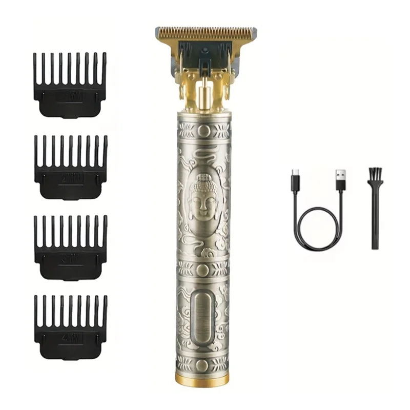 Pro-Alloy Precision Beard Trimmer – 3-Speed Turbo & Intelligent LED Display
