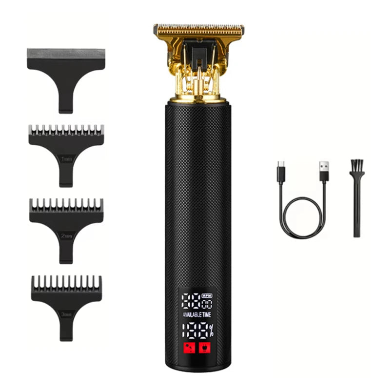 Pro-Alloy Precision Beard Trimmer – 3-Speed Turbo & Intelligent LED Display