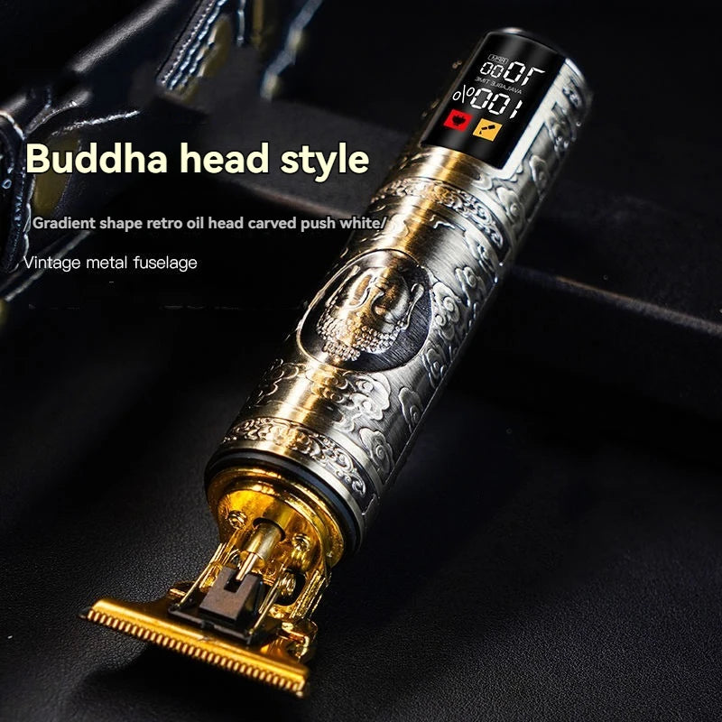 Pro-Alloy Precision Beard Trimmer – 3-Speed Turbo & Intelligent LED Display