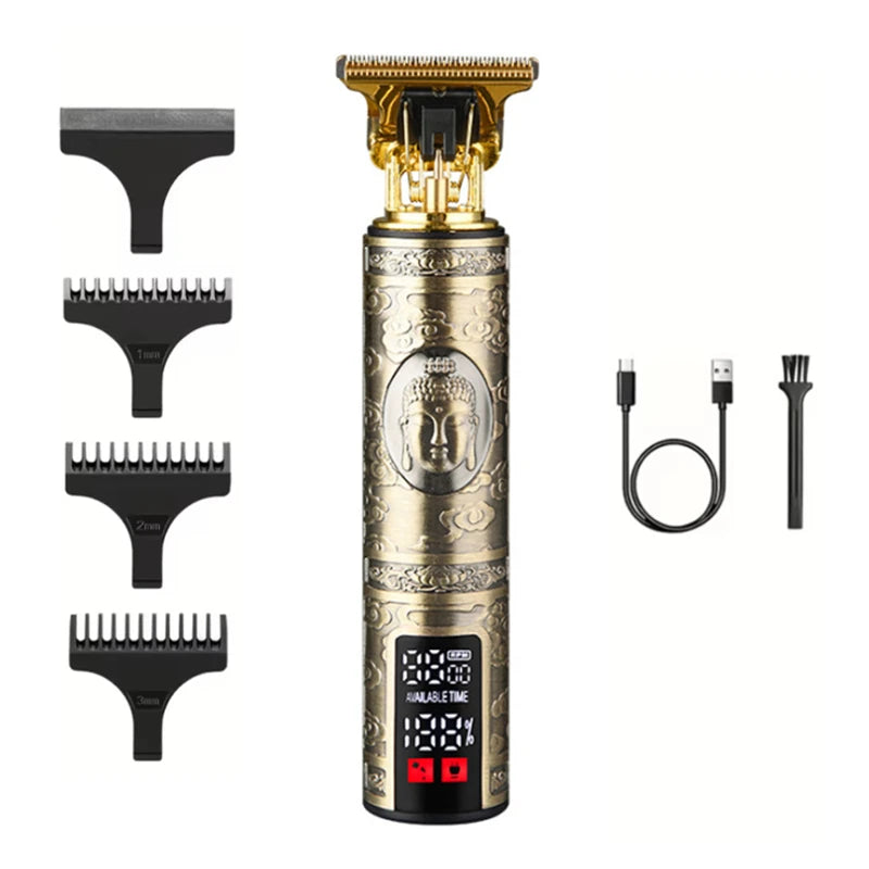 Pro-Alloy Precision Beard Trimmer – 3-Speed Turbo & Intelligent LED Display