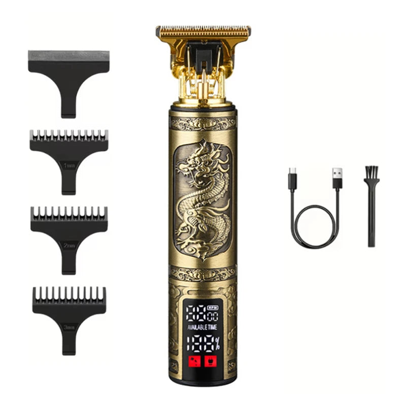 Pro-Alloy Precision Beard Trimmer – 3-Speed Turbo & Intelligent LED Display