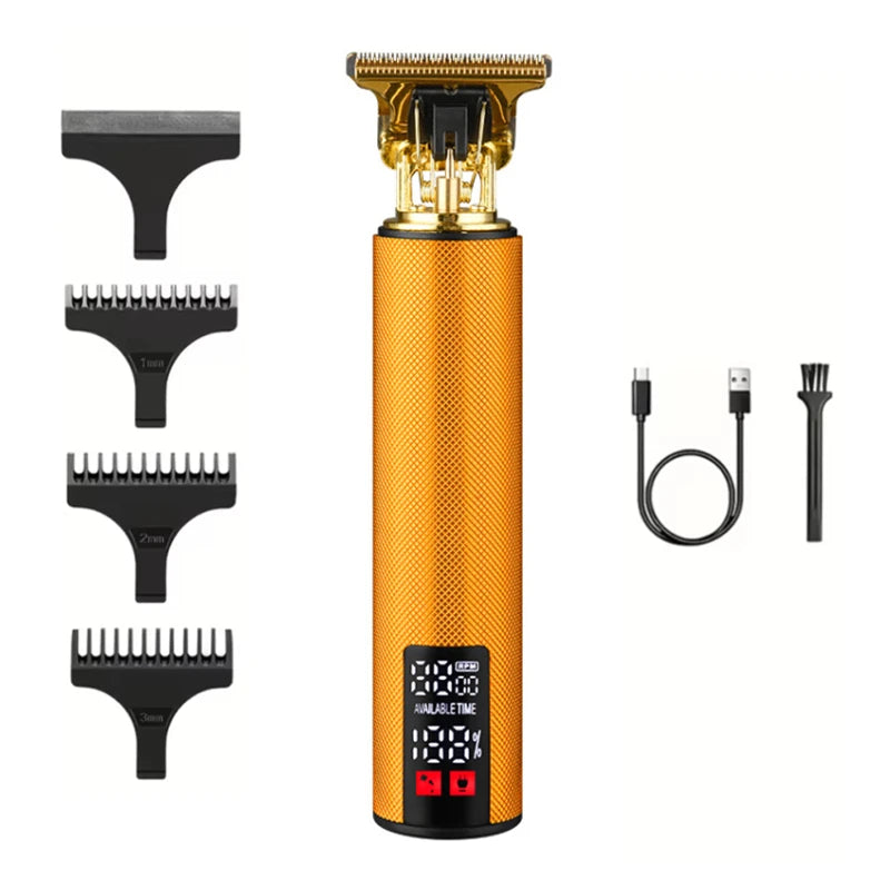 Pro-Alloy Precision Beard Trimmer – 3-Speed Turbo & Intelligent LED Display