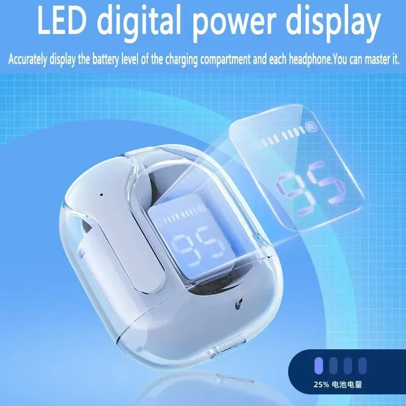 T2 Transparent Wireless Earbuds with LED Display