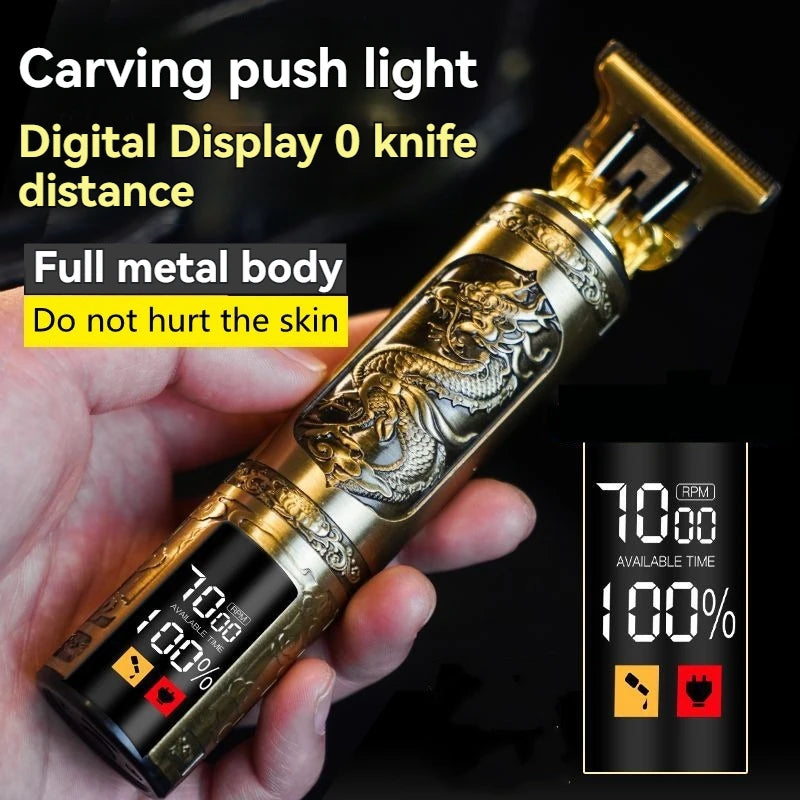 Pro-Alloy Precision Beard Trimmer – 3-Speed Turbo & Intelligent LED Display