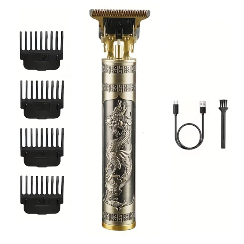 Pro-Alloy Precision Beard Trimmer – 3-Speed Turbo & Intelligent LED Display