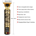 Pro-Alloy Precision Beard Trimmer – 3-Speed Turbo & Intelligent LED Display