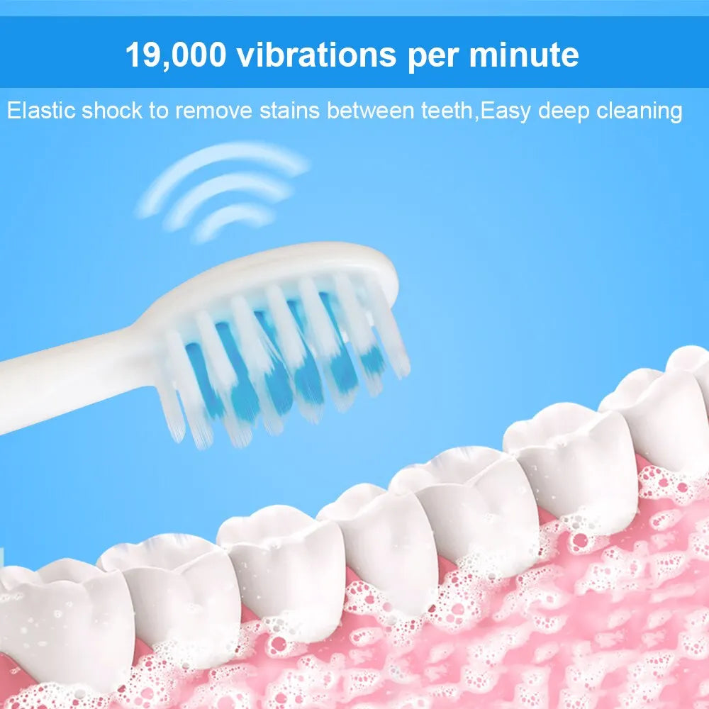 Tongwode Sonic Electric Toothbrush – Professional Deep Clean with 6 Replacement Heads