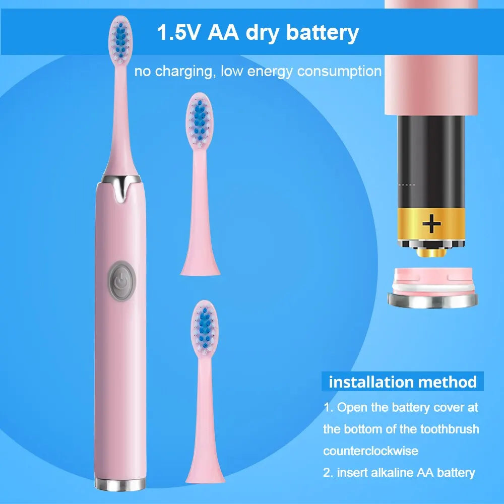 Tongwode Sonic Electric Toothbrush – Professional Deep Clean with 6 Replacement Heads