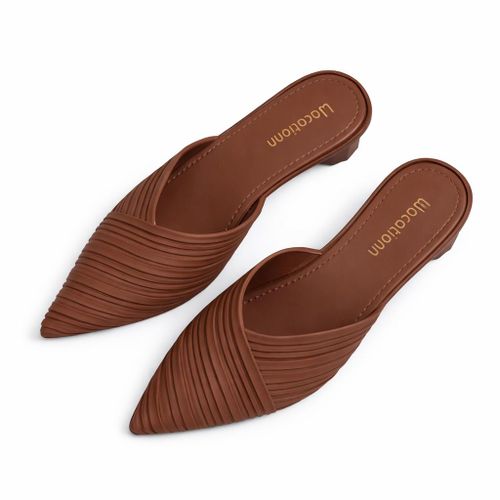 Women Pointed Toe Rubber Sandal Shoes – Comfortable Slip-On Ladies Casual & Outdoor Sandals