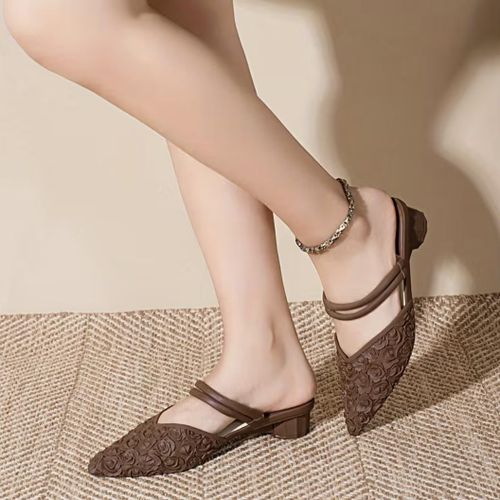 Women Pointed Toe Rubber Sandal Shoes – Comfortable Slip-On Ladies Casual & Outdoor Sandals