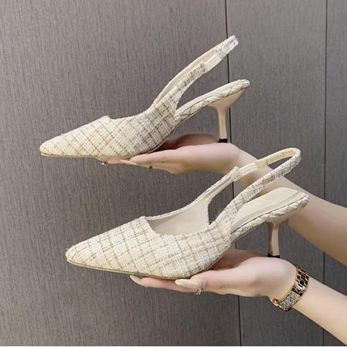 Women Pointed Toe Slingback Heels – Elegant Ladies Office & Party Shoes With Strap Design