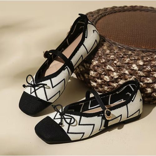 Women Square Toe Flat Shoes With Strap – Comfortable Ladies Casual & Office Ballet Shoes