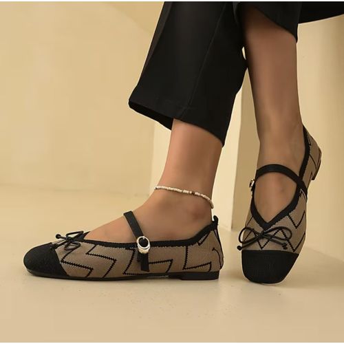 Women Square Toe Flat Shoes With Strap – Comfortable Ladies Casual & Office Ballet Shoes