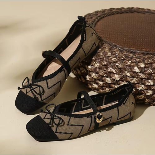 Women Square Toe Flat Shoes With Strap – Comfortable Ladies Casual & Office Ballet Shoes