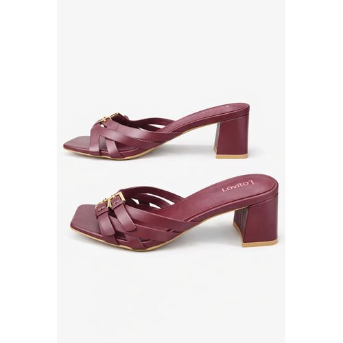 Woven Strap Heel Slip-On Sandals for Women